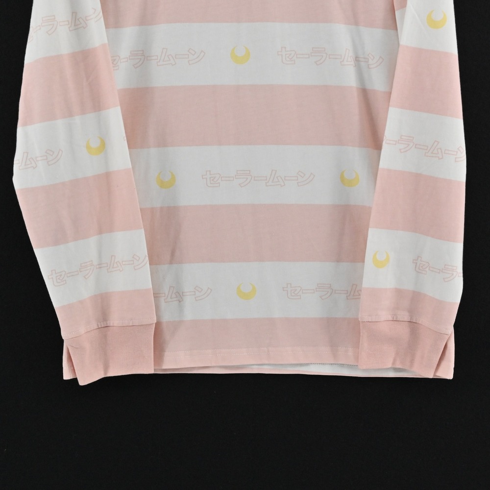 Sailor Moon Pink Stripe Polo Shirt Size M Anime BoxLunch Exclusive Long Sleeve - Picture 10 of 13